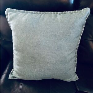 Pillow Cover 22 inch textured linen look white stitching whipstitch
